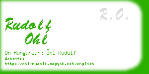 rudolf ohl business card